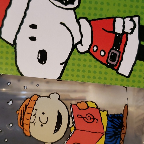 2 pk Peanuts Holiday Glass and Bamboo Tumbler with straws NWT - Picture 5 of 5